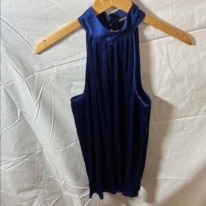 Express Vibrant Blue Pleated Blouse